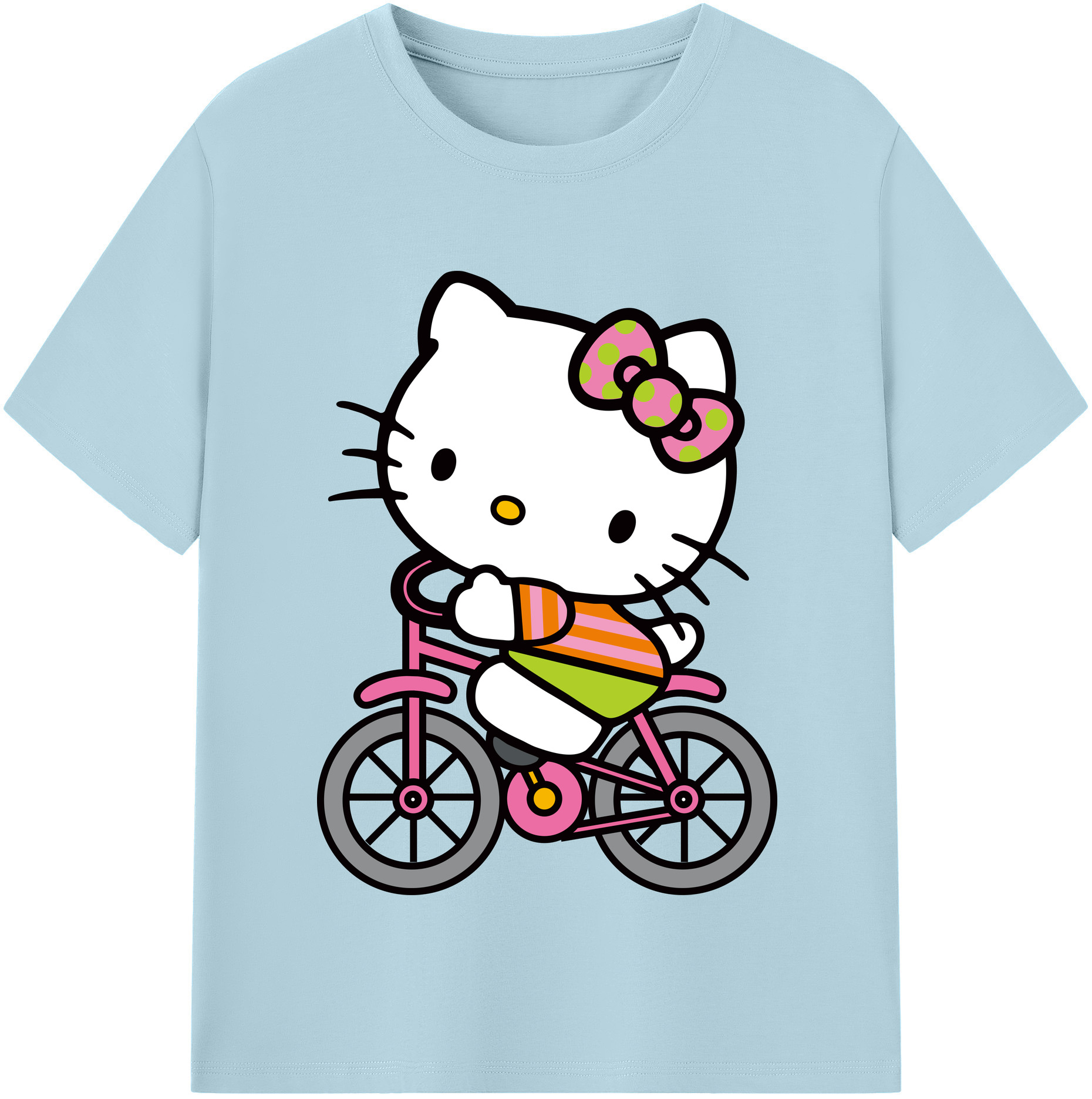 （画像用） Hello Kitty ハローキティ 綿100％半袖Tシャツ（フロントプリント）